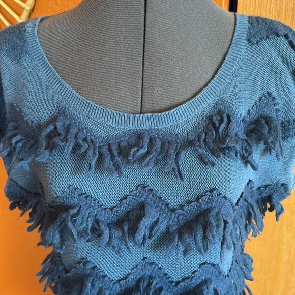 Anthropologie Yellow Bird Fringed Sweater - Picture 2 of 10